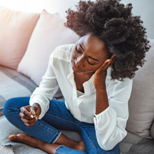 Women sitting in a couch